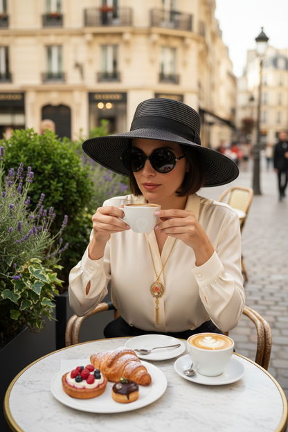 Lifestyle photo - Woman at cafe with vintage pocket watch